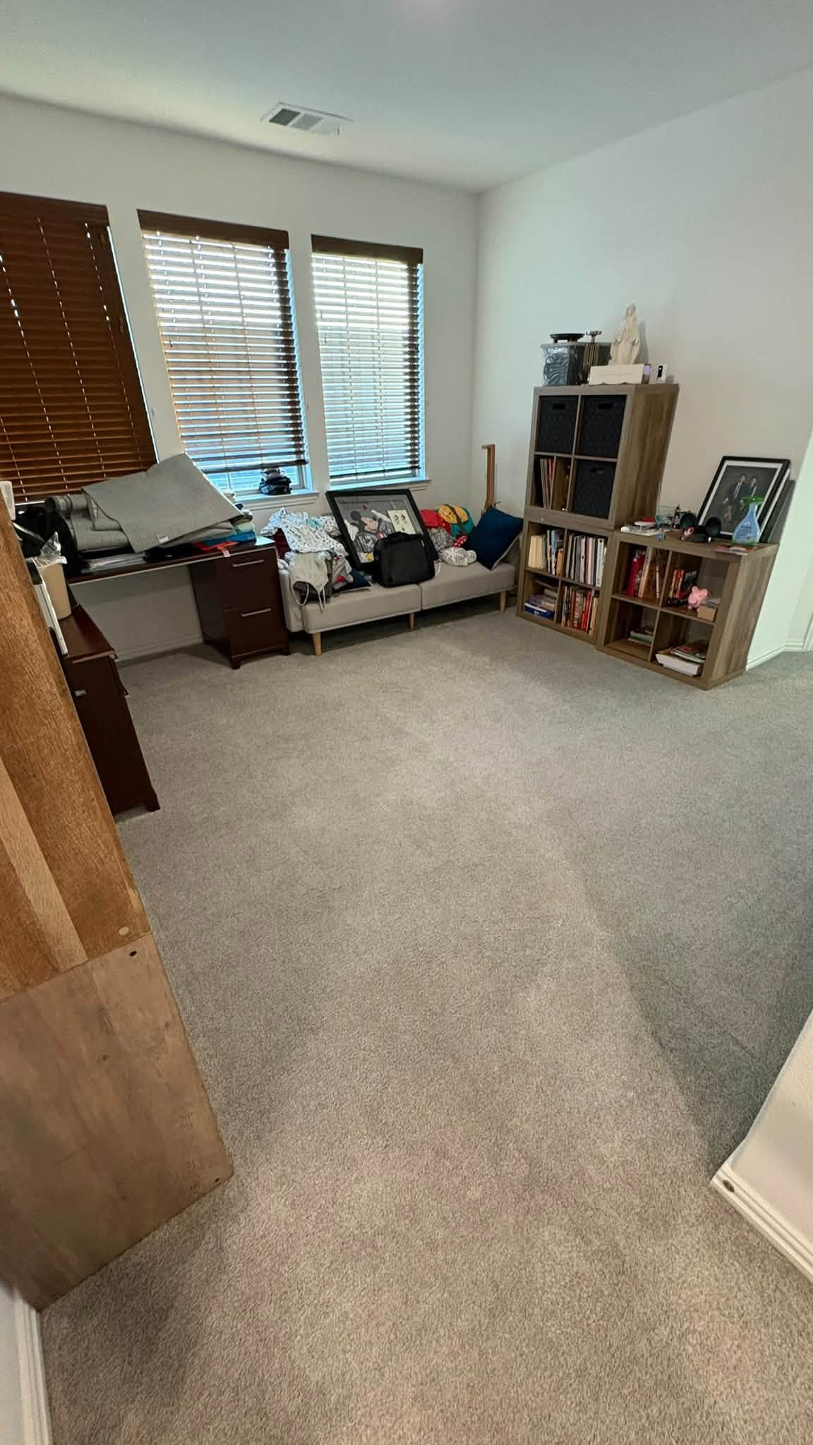 Freshly cleaned carpet in home office
