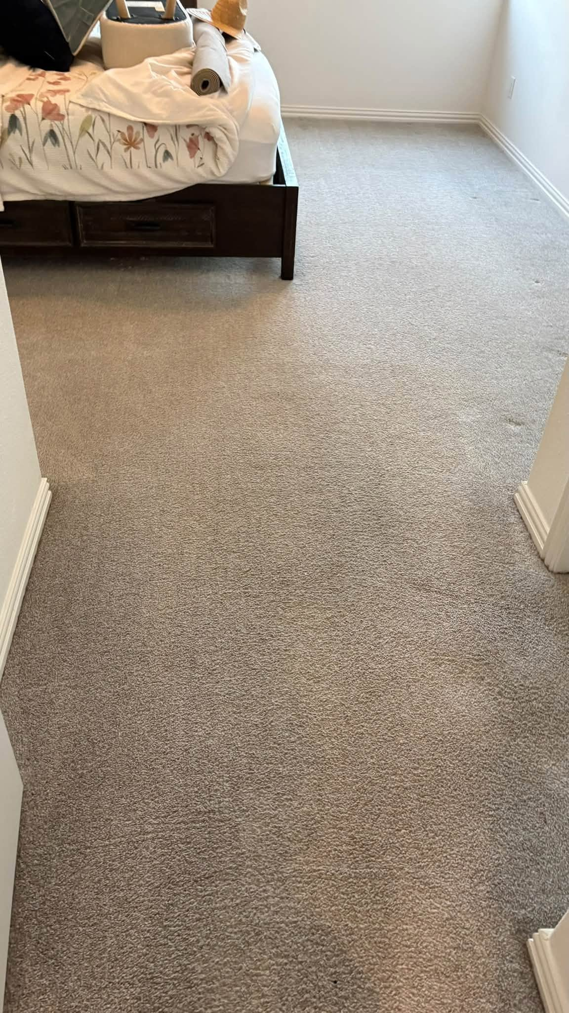 Clean bedroom carpet